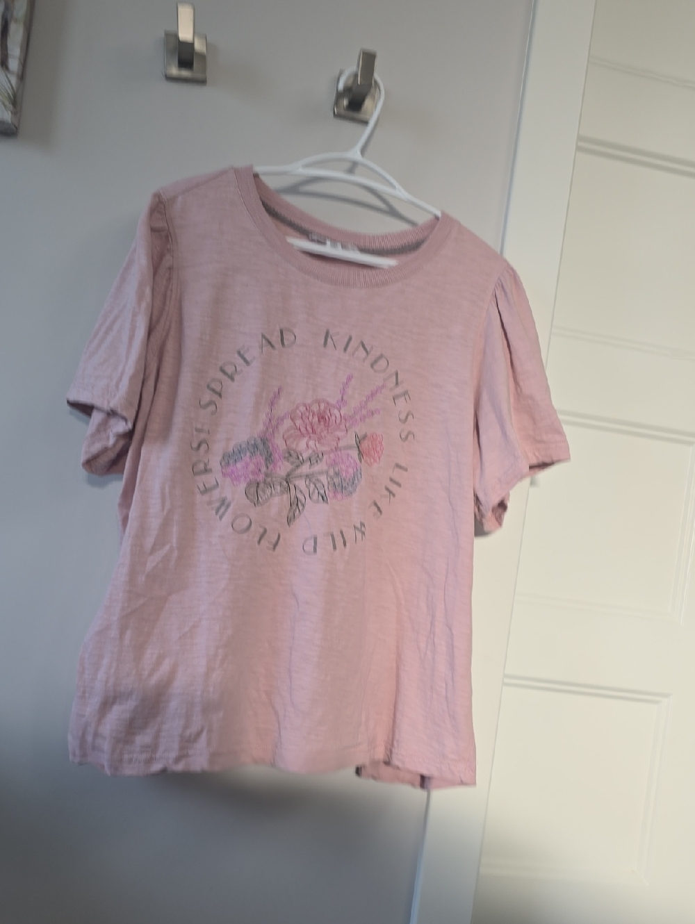 Pink Floral Graphic Tee - Spread Kindness